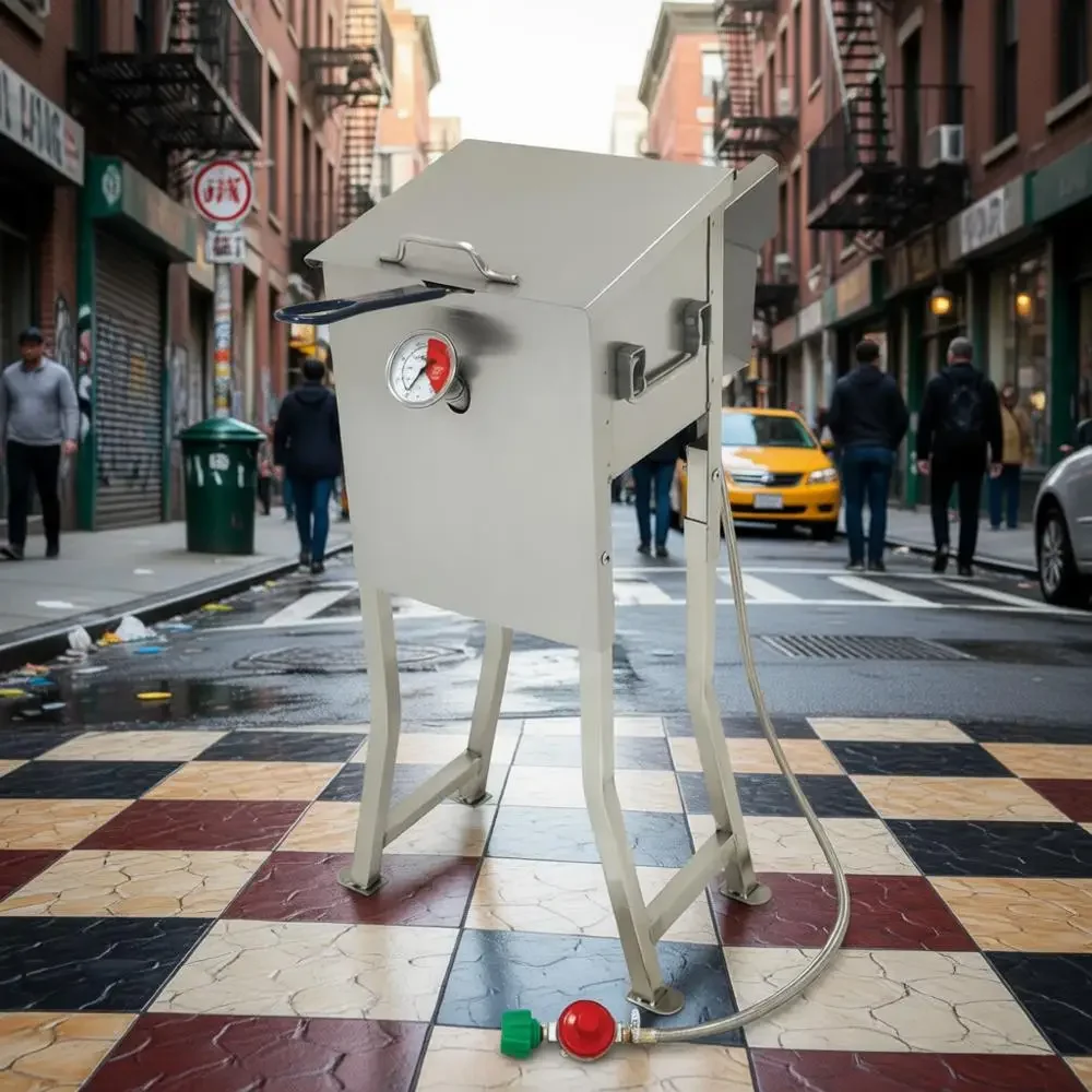 

700-725 PSI 2.5-Gallon Stainless Steel Kegerator with Mesh Basket, Thermometer, Drain, and 48-Inch Braided Hose