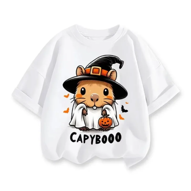 

2026 New Children's Clothing Kapibala Guinea Pig New Cartoon Children's Short-sleeved T-shirt Summer Half-sleeved Top