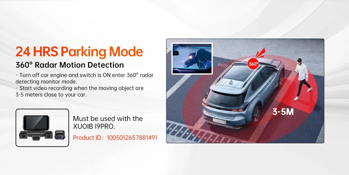 XUOIB 24H 360 ° WB5 Typ-C Hardwire-Kit für Parküberwachung mit Radarerkennung, geeignet für Typ-C Dashcams, mit Unterspannungsschutz – Detail 5