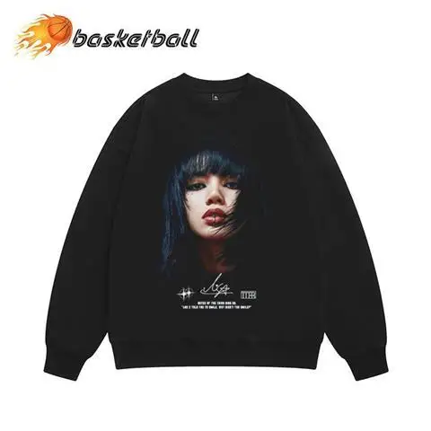 New LISA ROSE American Crew Neck Thin Sweater Women's Loose Trend Heavy Clothes Autumn Loose Crew Neck Trend