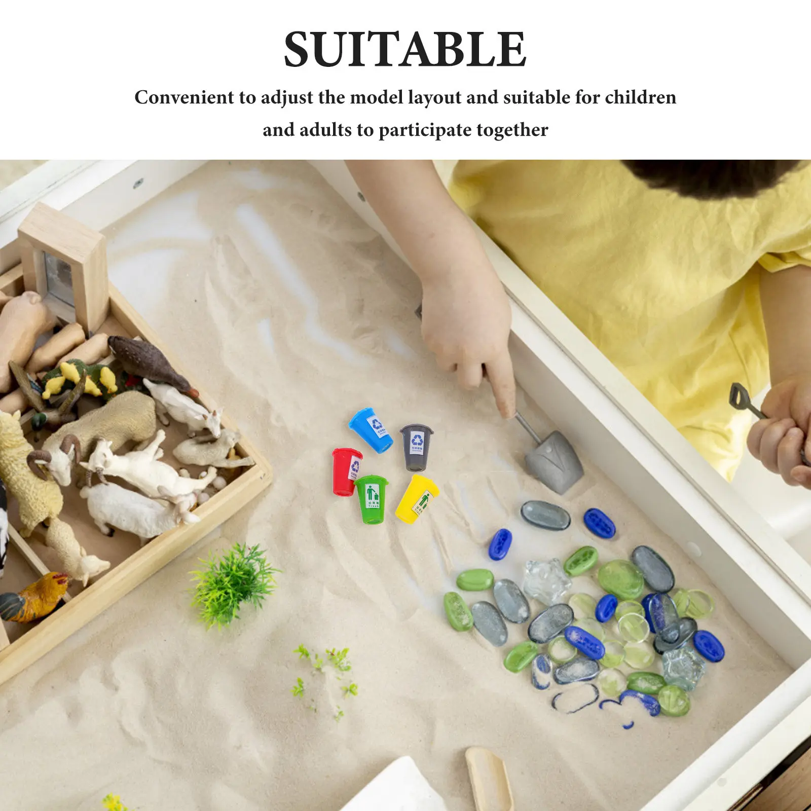 5Pcs 1:75 Scale Mini Garbage Bin Street Scene Decor for Architectural Sand Table Dollhouse Cleaning Supplies Trash Can Ornament