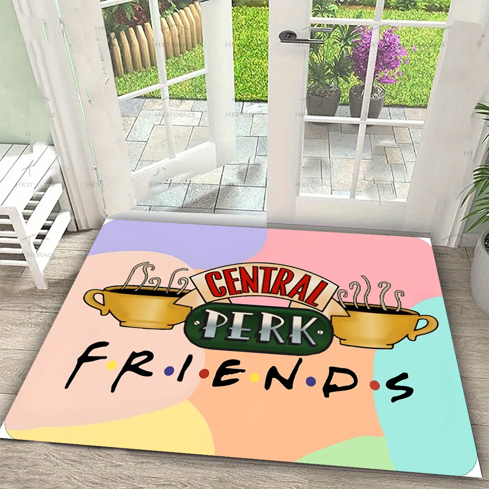 

Коврик Central Perk Welcome Rug из фланели, нескользящий, для дома, мягкий, впитывающий влагу, подарок для прихожей, гостиной, кухни