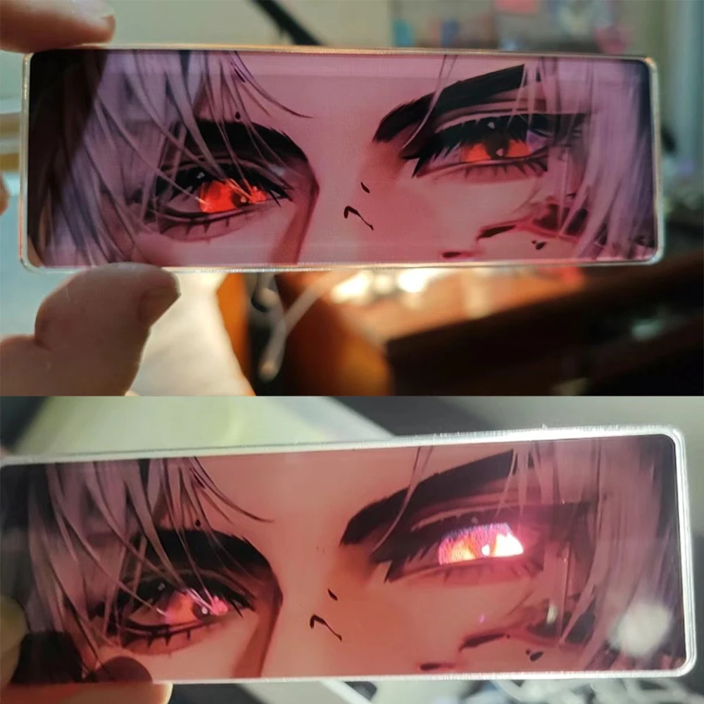 Game Love and Deepspace Acrylic Sylus Eyes Reflective Card Cosplay Cartoon Eye Strip Change Cards Raster Card Bookmark Xmas Gift