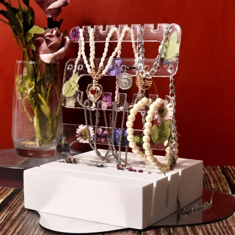  Resin Silicone Earring Organiser DIY Epoxy Cosmetics Tray Casting Mold Base Mold