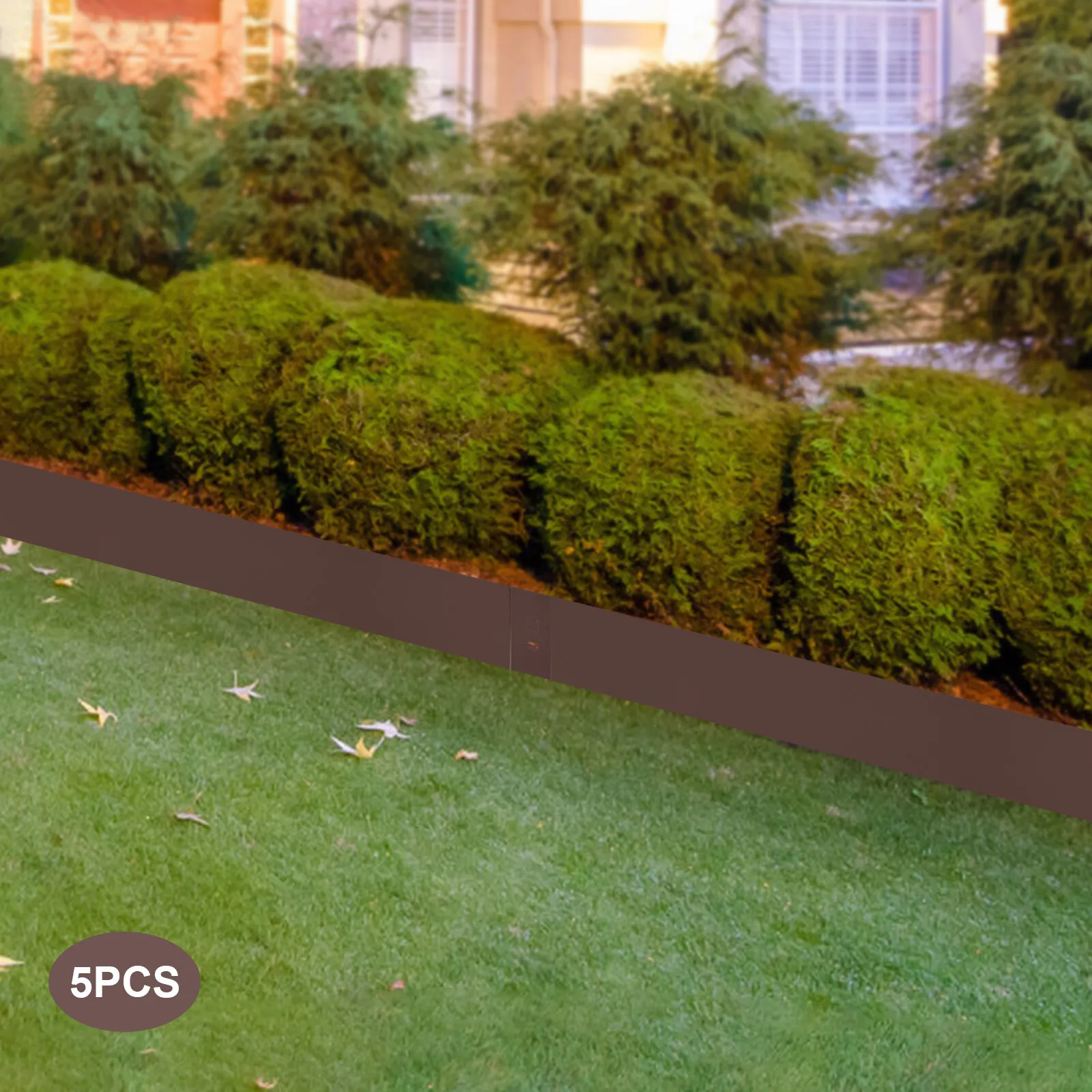 5 Stück 5 x 39 Zoll Rasenkanten aus verzinktem Stahl, ohne Graben, Gartenbordüre, Landschaftskanten mit Ankerspikes, einfache Installation, rostfrei