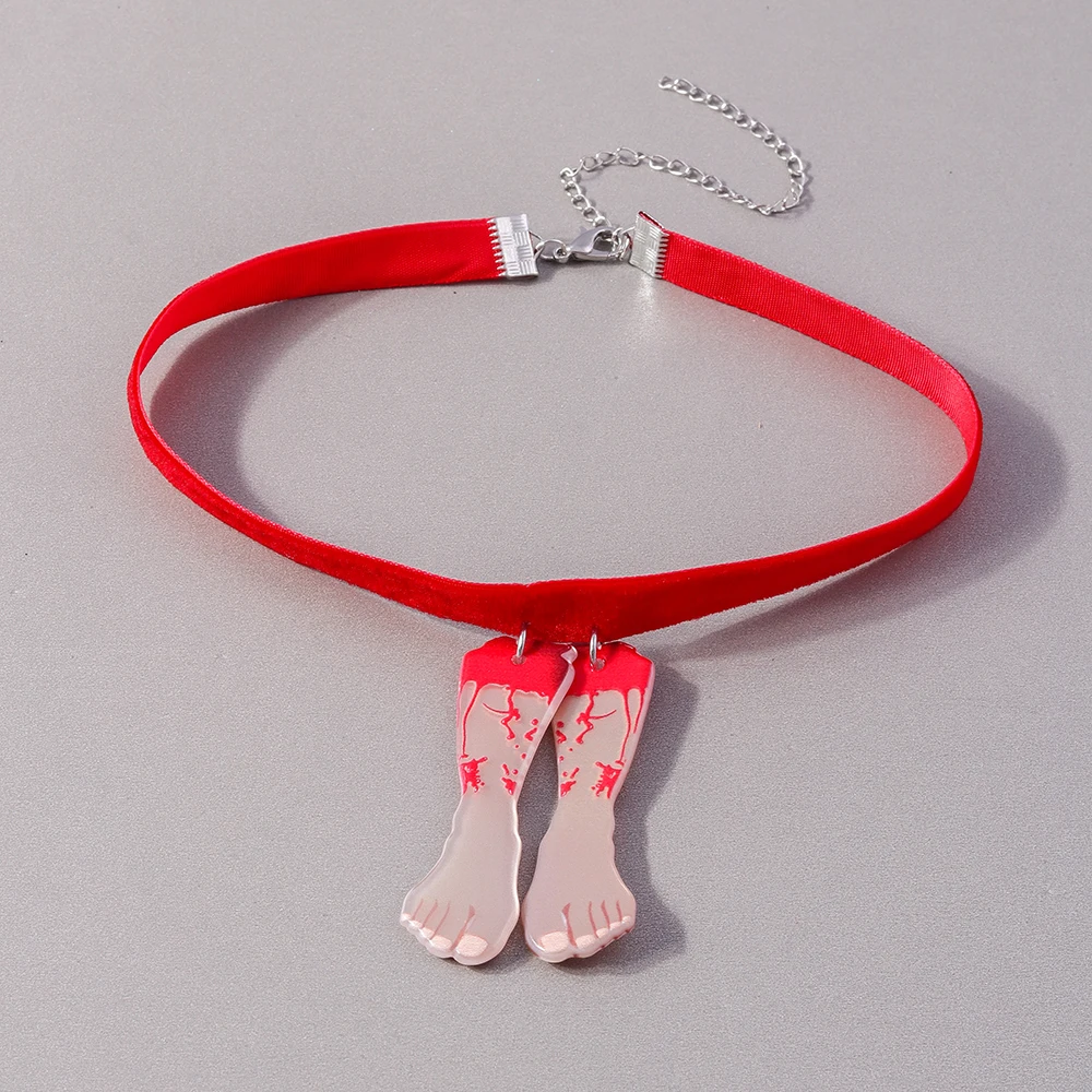Aihua Sexy rote Samt-Choker-Halsketten für Frauen, Kristall-Herz-Halskette, Braut, Hochzeit, Party, Schmuck am Halskragen – Detail 32