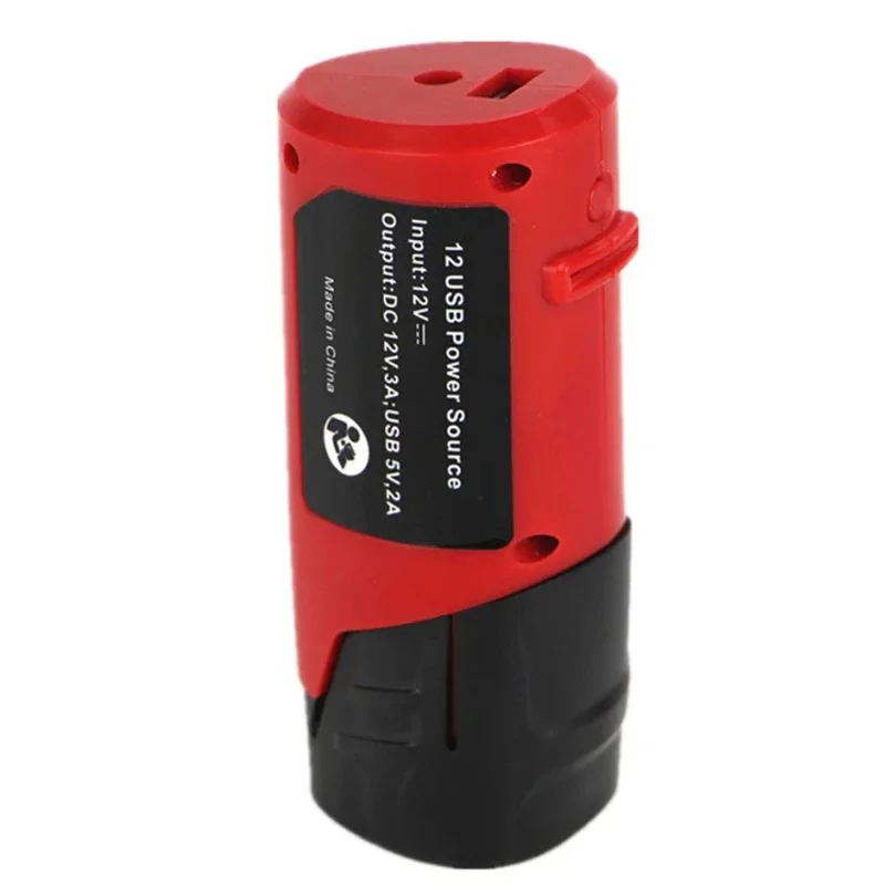 Power Source Portable Charger Tools Converter ABS Safe Red Replacement USB Adapter For Milwaukee Lithium Battery 12V M 12