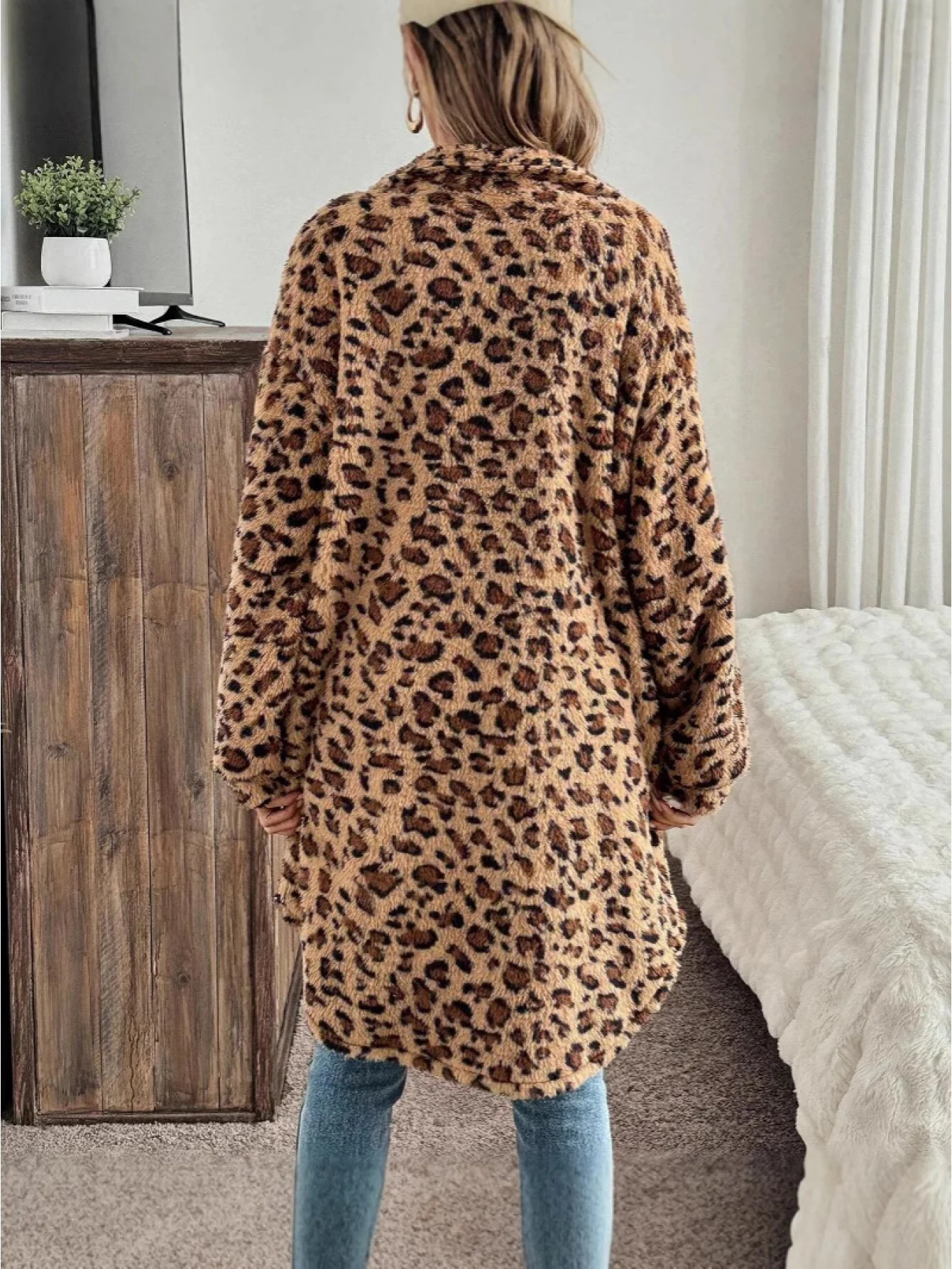 A Fashionable Double-Sided Plush Casual Cardigan Long Coat for European and American Women in Autumn and Winter