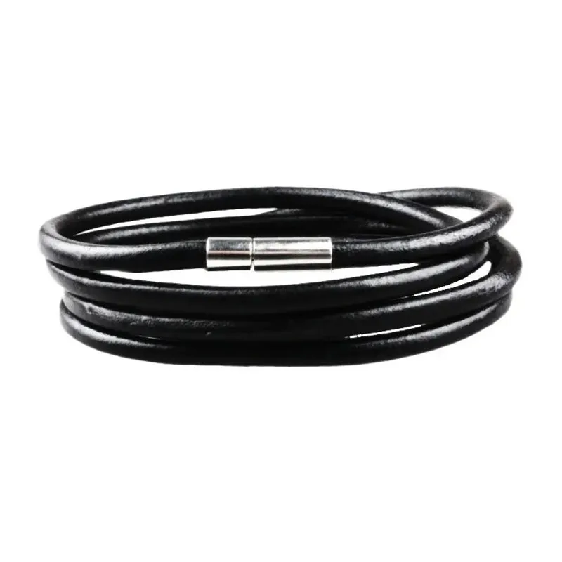 Whc4 navy wind DIY 4 mm high quality cowhide rope retro buckle winding layers bracelet bracelet