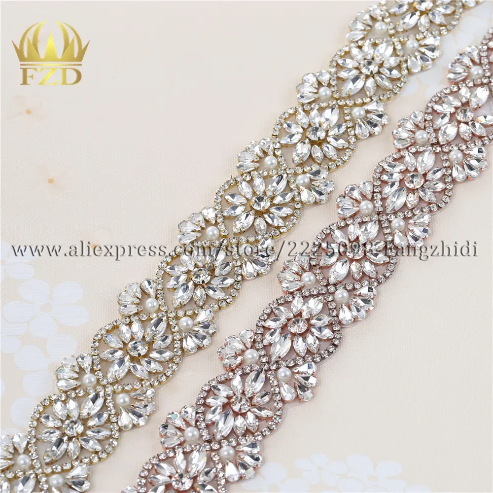 

1 Yard Sewing Iron on Hot Fix Crystal Rhinestone Applique and Trim Bridal Dresses or Sash For Wedding Dress Garters Headpieces