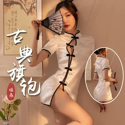 Sexy Cheongsam-Kleid, superheiße Dessous, Qipao-Kleid, verführerische Uniform, Pyjamas, Vintage, orientalische Unterwäsche, verführerisch, privat