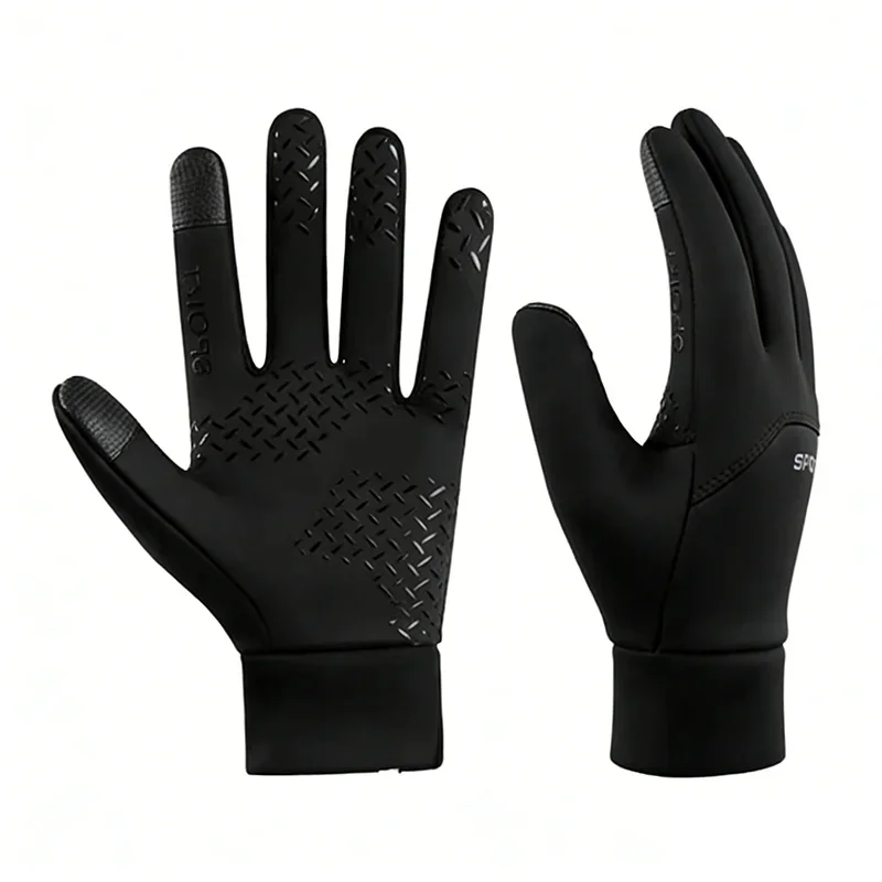 Men Women Winter Warm Gloves Plush Lined Windproof Coldproof Water-resistant Non-slip Touchscreen Gloves for Outdoor Sports