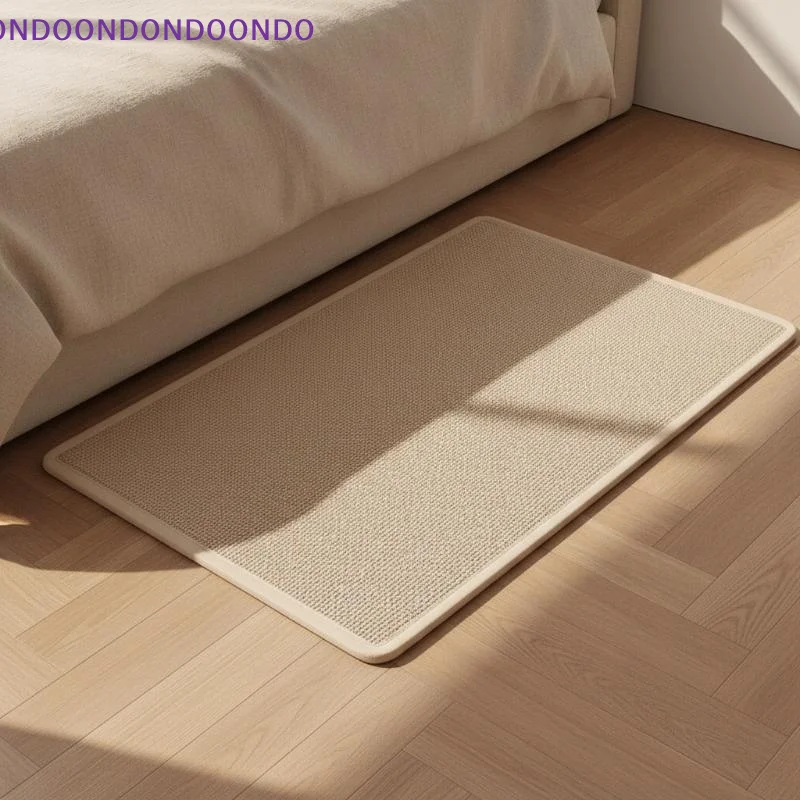 Bathroom Floor Mat Non Slip Super Water Absorbent Linen Quick Dry Low Profile Rug for Shower Room Kitchen