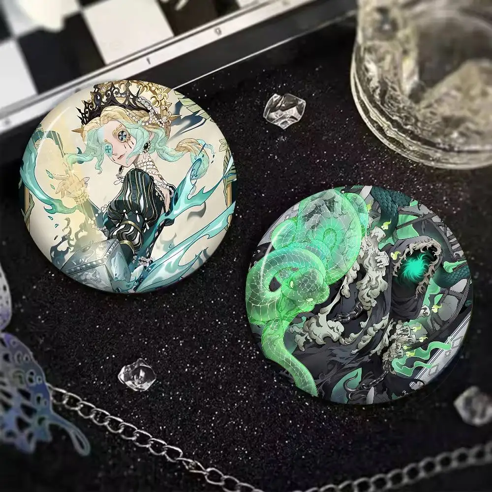 Horror Game Identity V 58mm Cute Anime Figure Icon Badge Handmade Tinplate Brooch for Backpack Clothes Chest Ornament Gifts