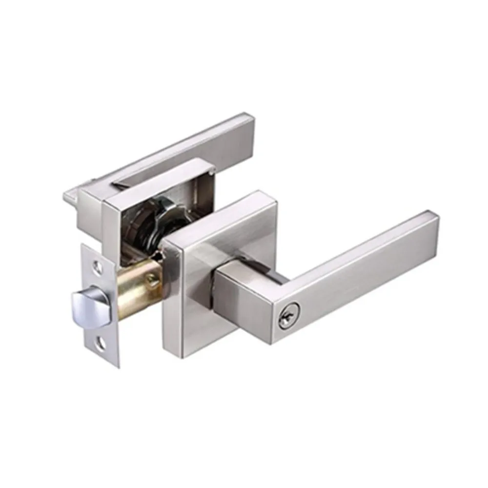 

Aluminum Alloy Three-Bar Door Lock Modern Style Furniture Hardware Three-pole Handle Lock Square with Keys