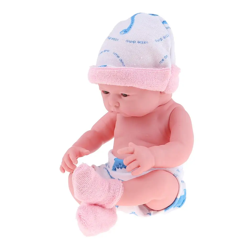 25cm Soft Silicone High Simulation Baby Girl  Pink Clothes for Kids Birthday Gift