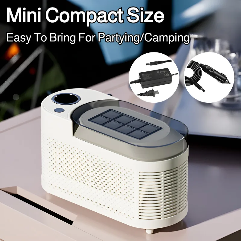 صانع ثلج صغير لسطح المكتب، صغير مريح للمنزل، مكتب، تخييم، سيارة مكعب، صندوق ثلج أوتوماتيكي