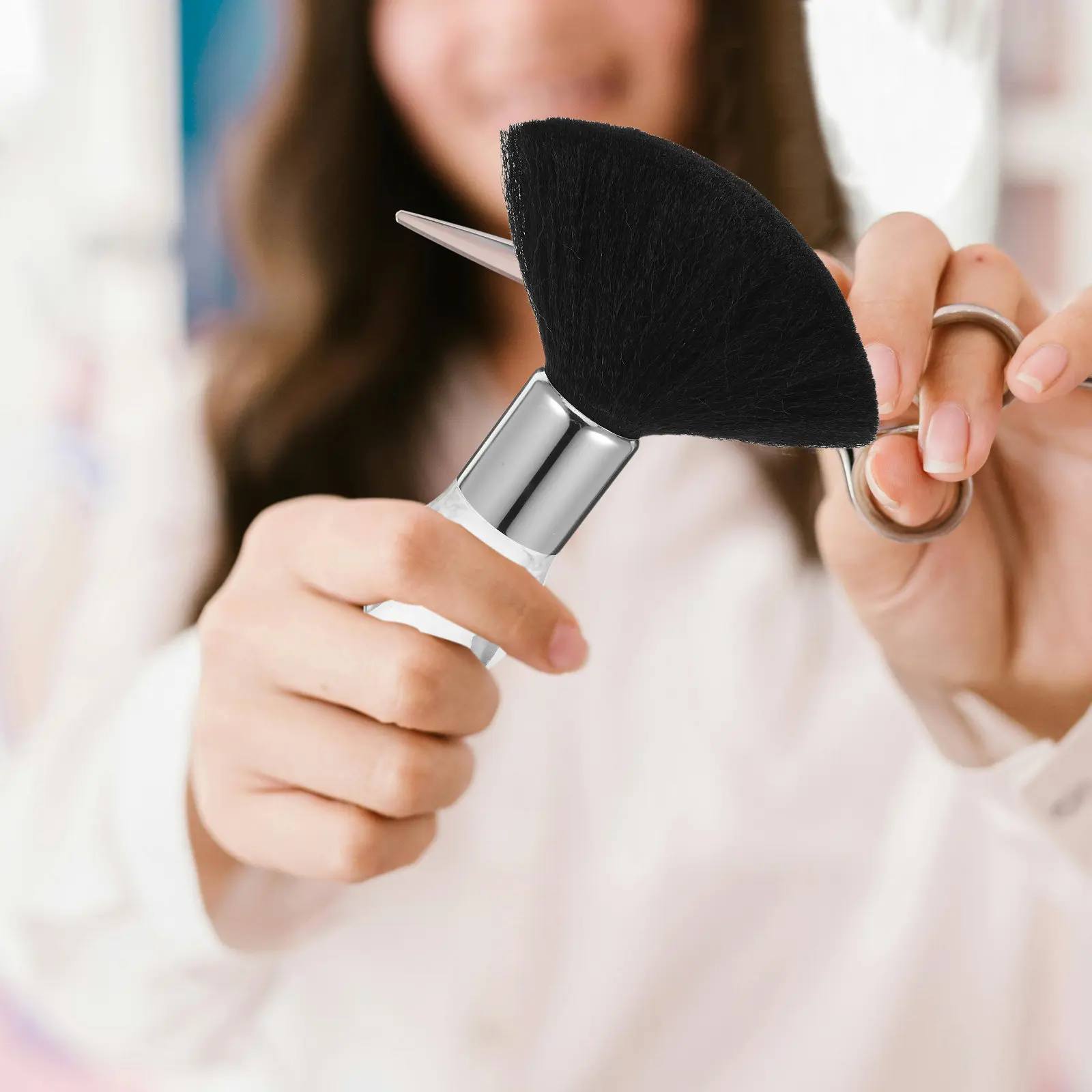 

Professional Neck Duster Brush Soft Bristles Hair Cleaning Tool Broken Hair Cleaner Barber Salon Accessories White Comfortable