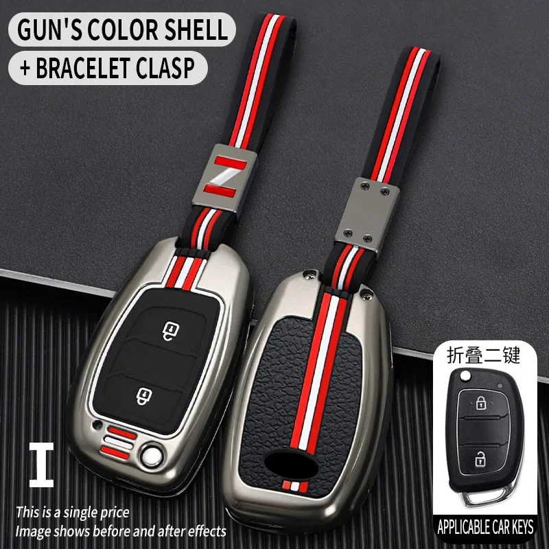 Metal Car Key Cover Fob Case Shell for Hyundai Solaris Creta Ix25 Kona Tucson Sonata FE I40 Elantra Ix35 I20 Ix45 HB20 Accent