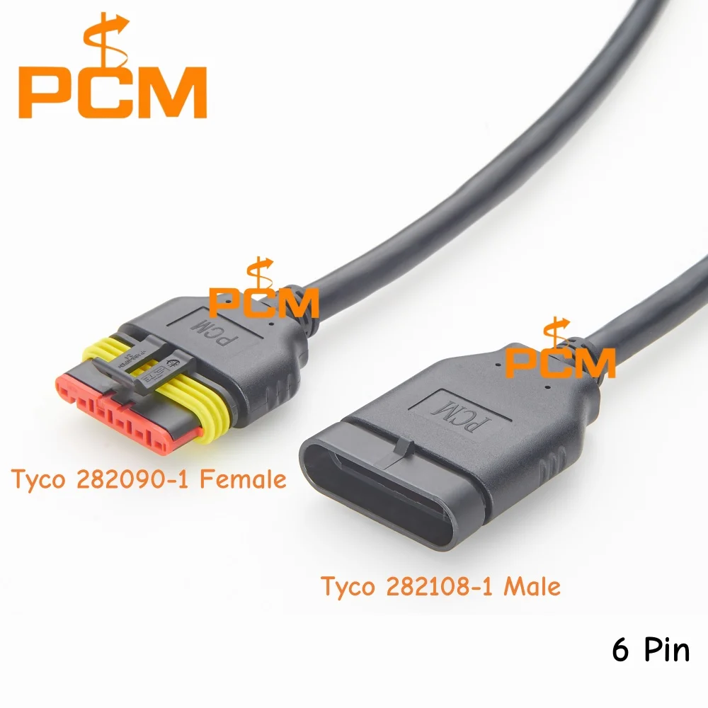 TE AMP Superseal 1.5mm 6 Position 282108 to 282090 Sealed Connector Cable Male Female Waterproof Automotive Electrical Harness