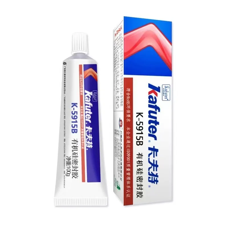 3pcs Kafuter Flame Retardant Silicone Adhesive V0 Black RTV Sealant K-5915B for Electronic Circuit Board & High Temp Application