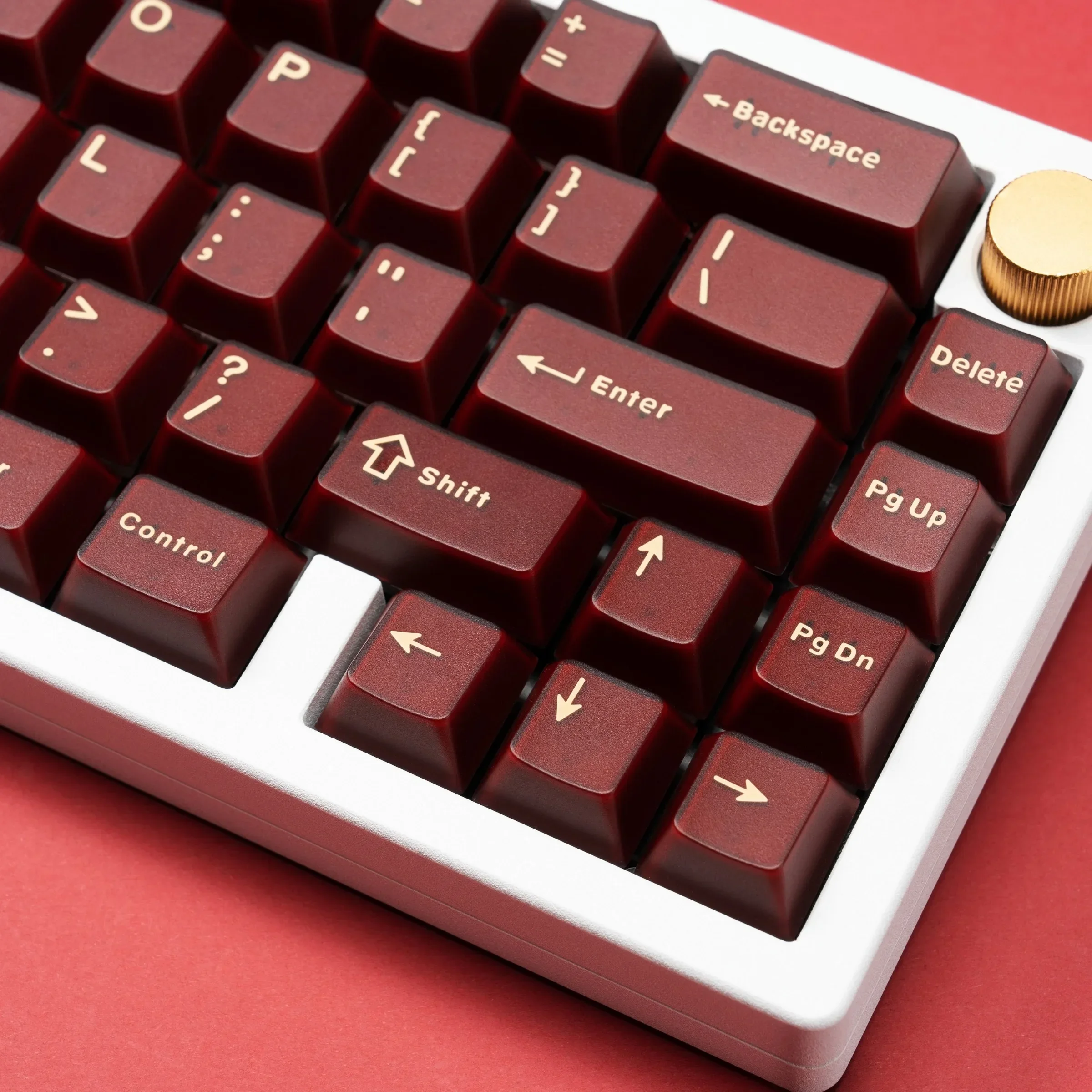 Red transparent keycap original height ABS two-color two-color keycap mechanical keyboard