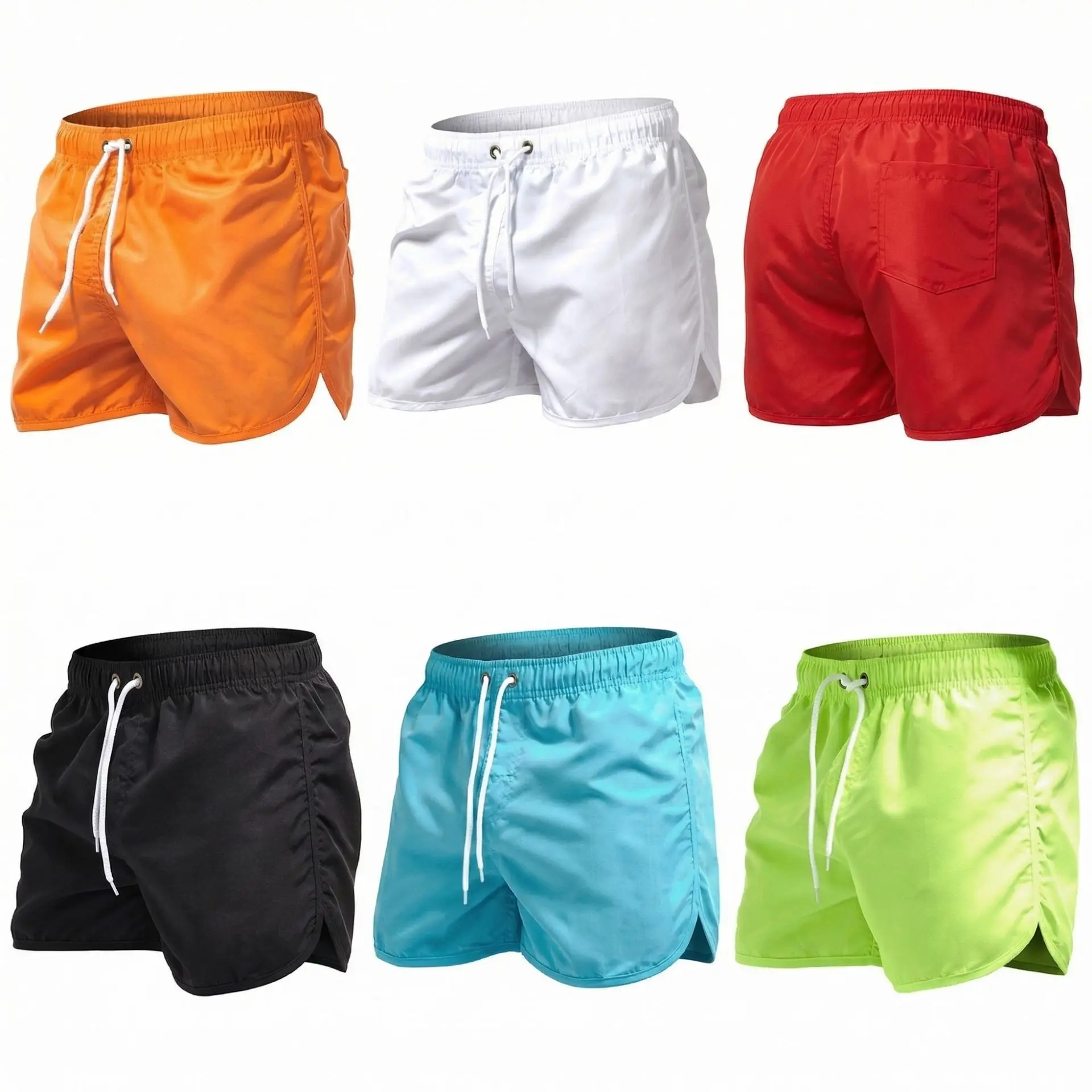 Hot Sales Mens Beach Shorts Summer Solid Color Quick Drying Man Swimwear Shorts Casual Quality Sweatpants Surf Swimming Shorts