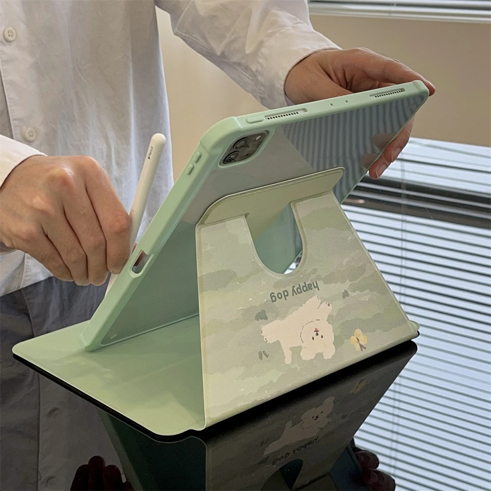 حافظة لجهاز Ipad Rotation A16 11th 10th Generation 2025 Air11 Pro11 M4 Funda لجهاز iPad Air 5 4 Mini 6 7 A17 10.2 10.9 9.7 غطاء