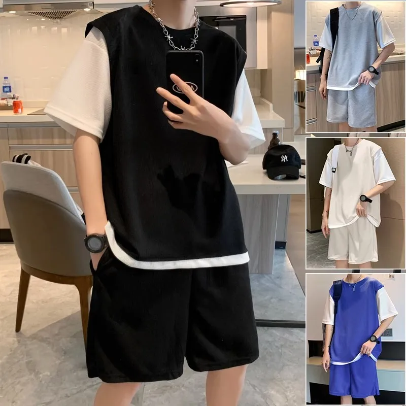 

Summer Oversize Basketball Sportswear Set for Men And Women Short Sleeve T-Shirt And Shorts Fashionable Casual Outfit