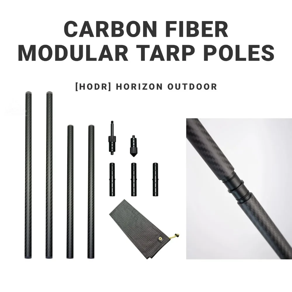 

[HODR] FlexiPole Tarp Poles Modular Carbon Fiber Tent Pole Ultralight 1.8-3M Adjustable Height 19mm Outdoor Camping Gear