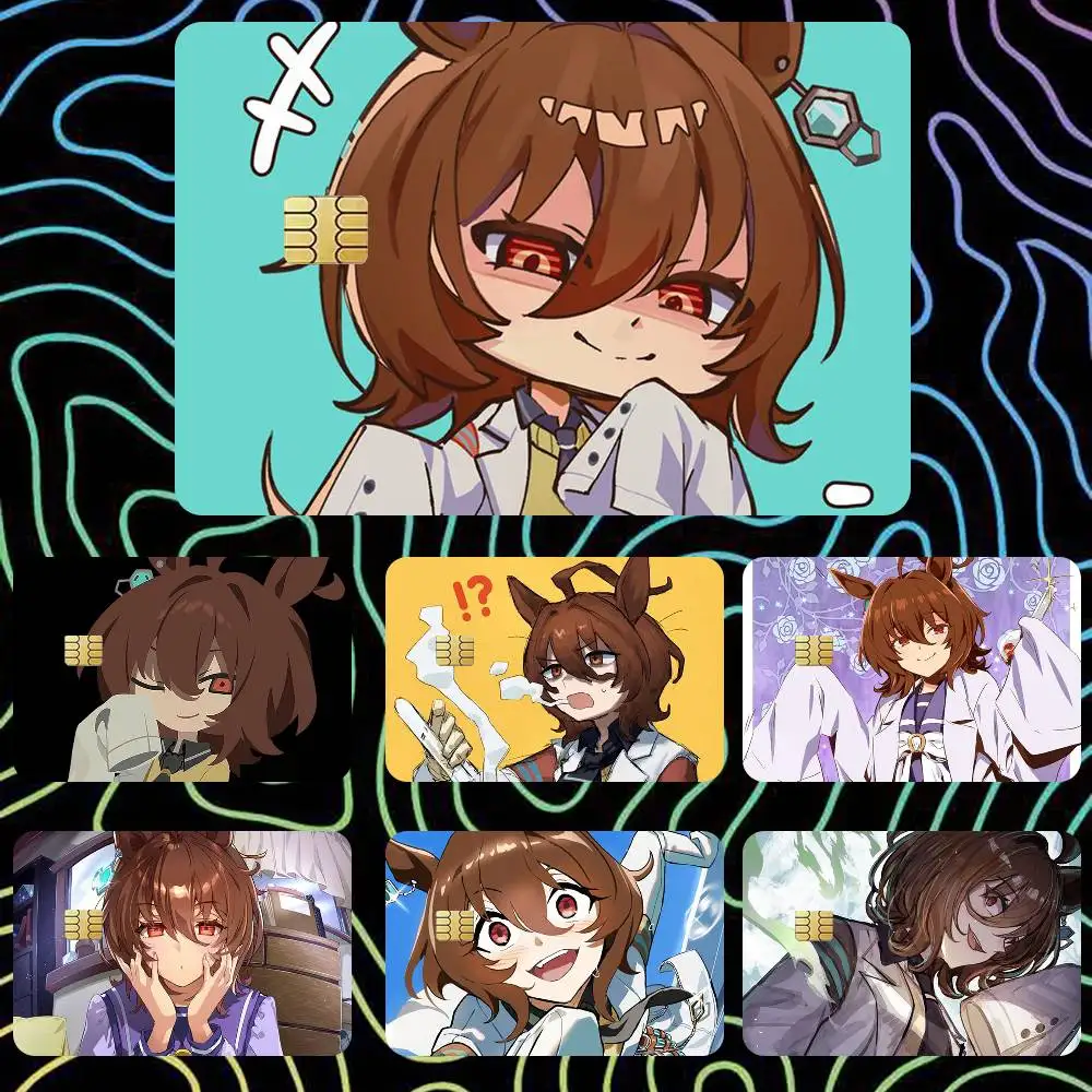 Agnes Tachyon Uma Musume Pretty Derby UMA  Sticker Film Tape Skin for Credit Card Debit Card Cartoon Waterproof Stickers