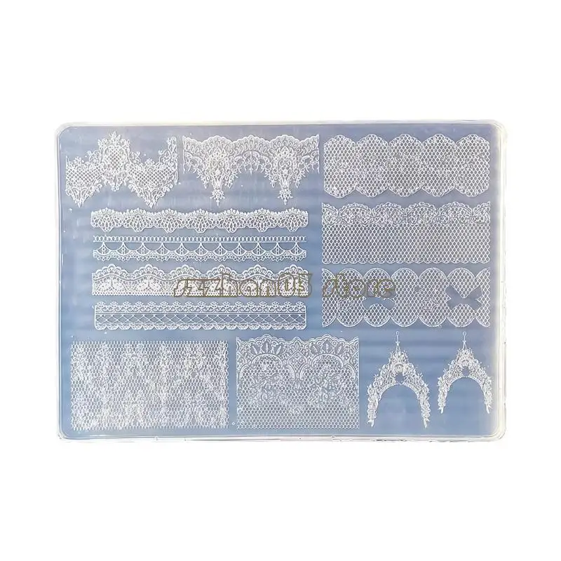 367C Silicone Art Mold Featuring 3D Lace Effect for Easy Removal Various Patterns