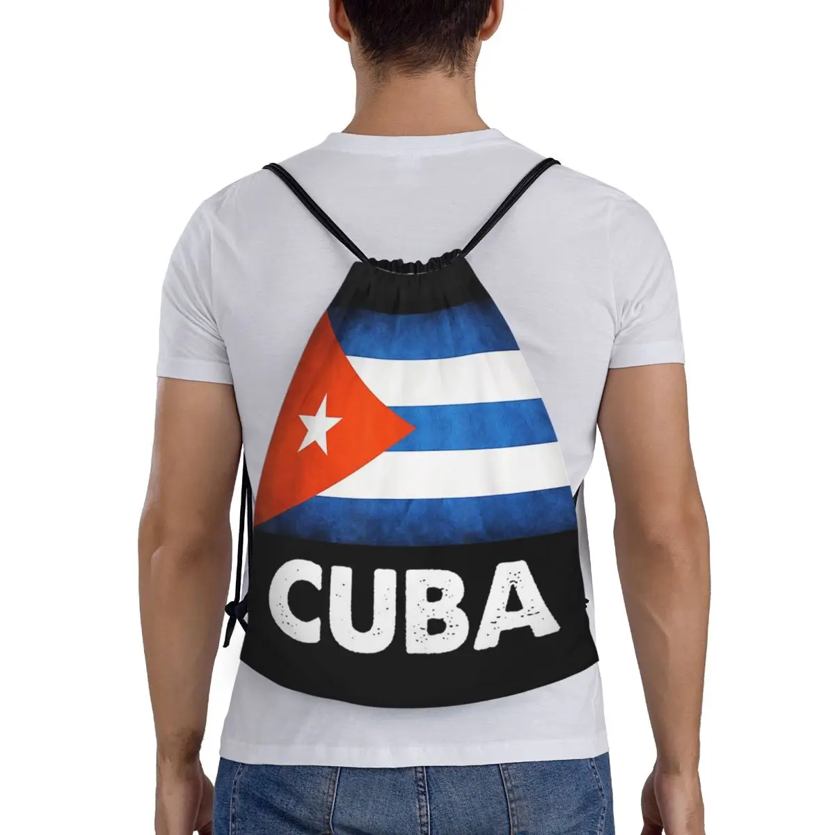 Cuban Cuba Country Flag Backpacks Fashion Drawstring Bundle Pocket Sports Bag Book Bags for Travel School