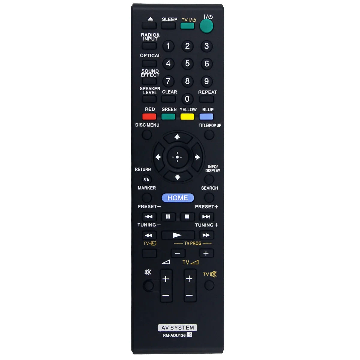 A57G-RM-ADU126 Reemplace el control remoto para el sistema de cine en casa Sony Blu-Ray Disc/DVD 1-489-835-11 BDV-B1 HBD-B1 SA-WSB1