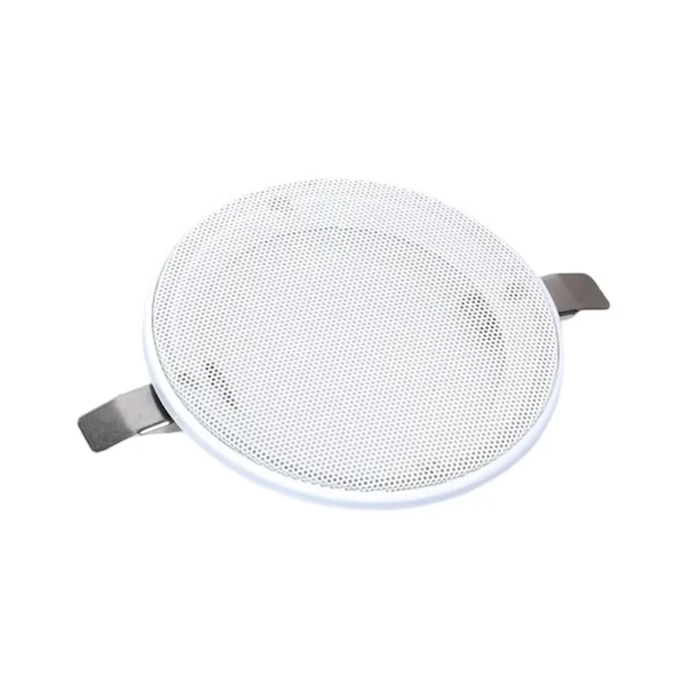 1Pcs 4/5/6.5/8/10 Inch Ceiling Speaker Mesh Cover White Plastic Frame Speaker Grille Cover Spring Clip Attachment Steel Mesh