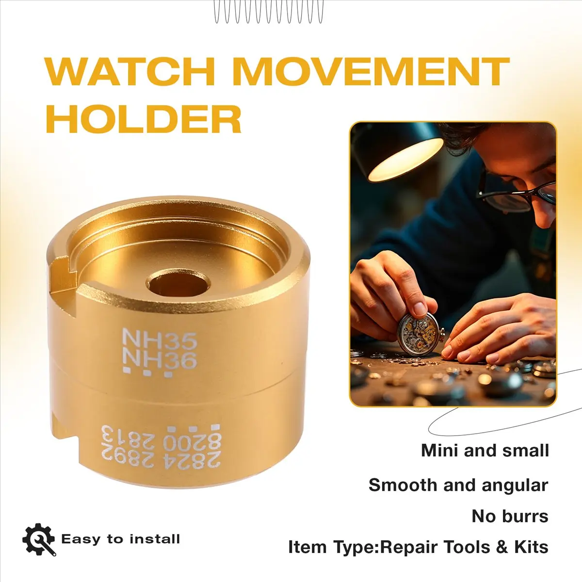 

Watch Repair Tool Watch Movement Holder Aluminum Double-Sided Movement Holder 2824-2892-8200-NH35-NH36