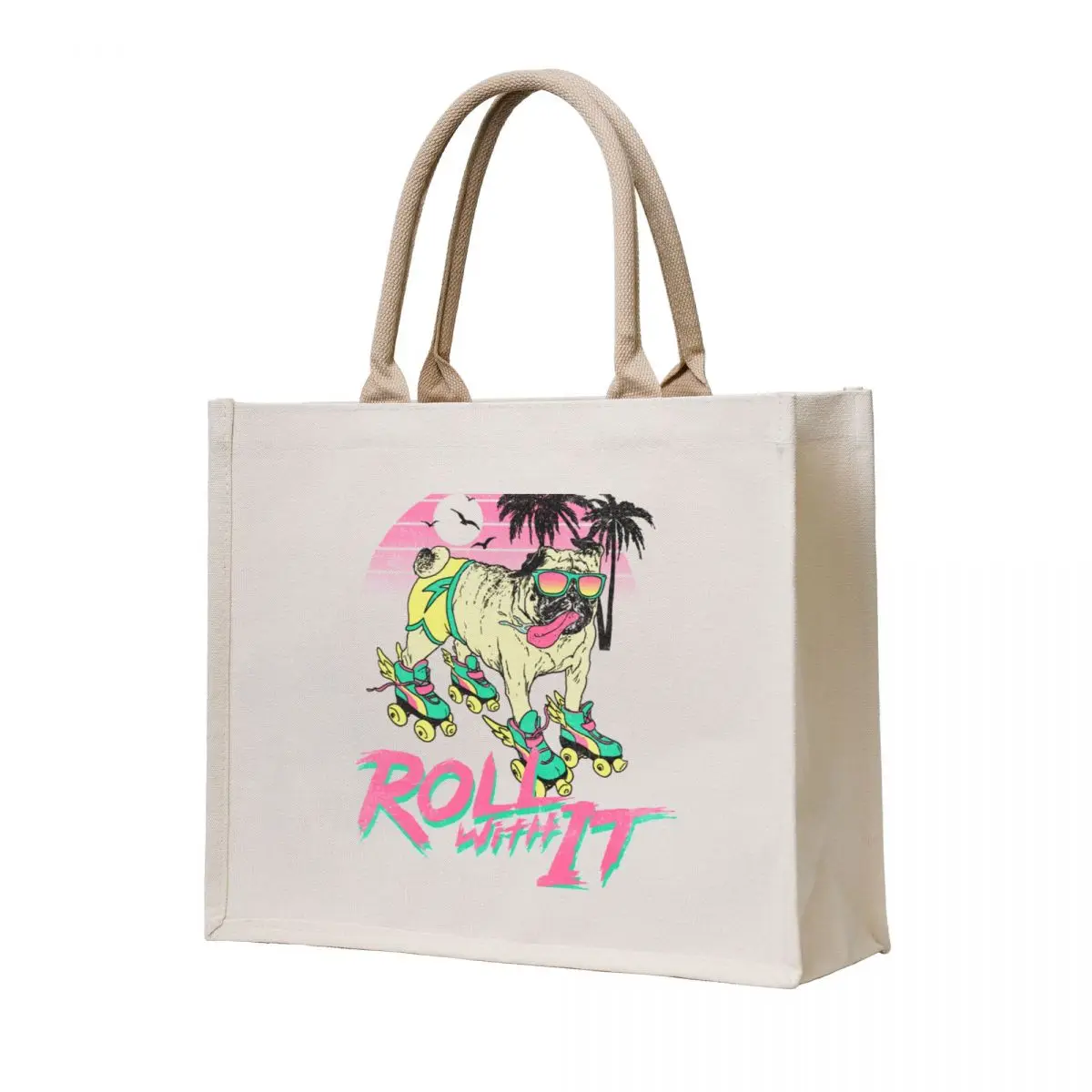 

Roll With It Tote Bag reusable grocery bags shopping bags foldable tote bag men's shopper bags for women