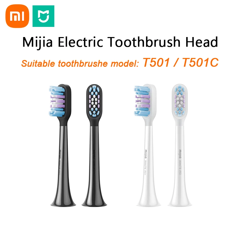 

Насадка для электрической зубной щетки Xiaomi Mijia T501/T501C с полным эффектом, ярко-белая, чистая, уход за зубами, насадки для зубной щетки, 2/4 шт.