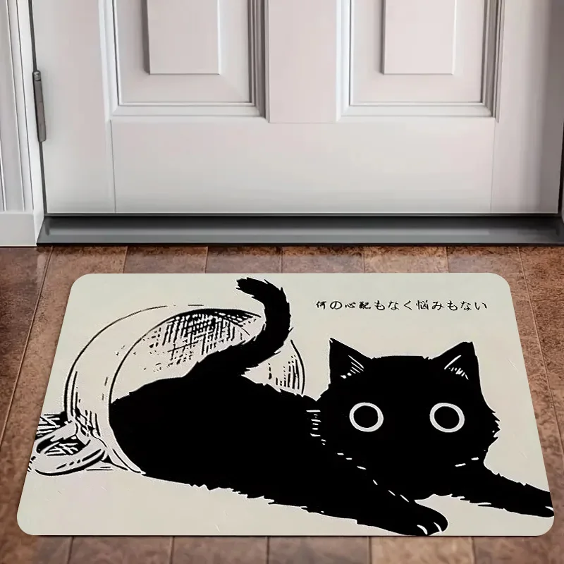 1pcs Shiden Kai Aircraft Marking Doormat Green Background Non Slip Washable Floor Mat Home living room decoration
