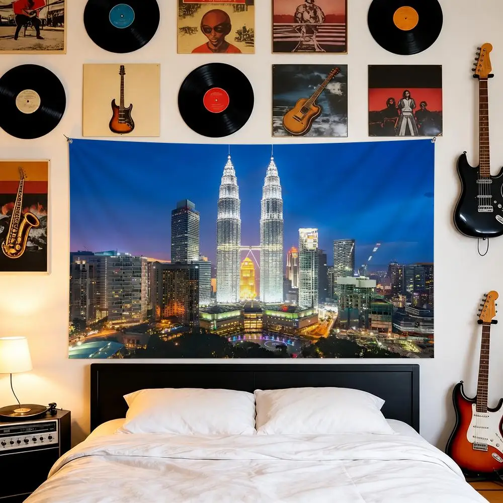 P-PPetronas TTwin Towers Tapestry Wall Decoration Suitable For Living Room Bedroom Study Party Home Decor Gift