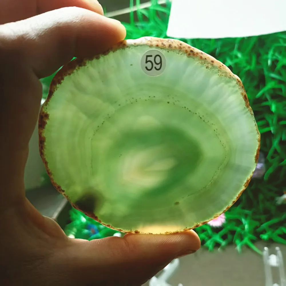 Natural quartz crystal Jelly agate tablet coasters heal reiki decoration send bracket