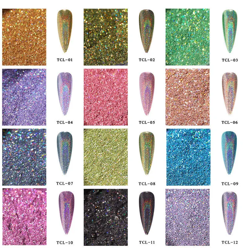 Nail Glitter New Pop Classic Color High Quality Aperture Nail Laser Powder Fine