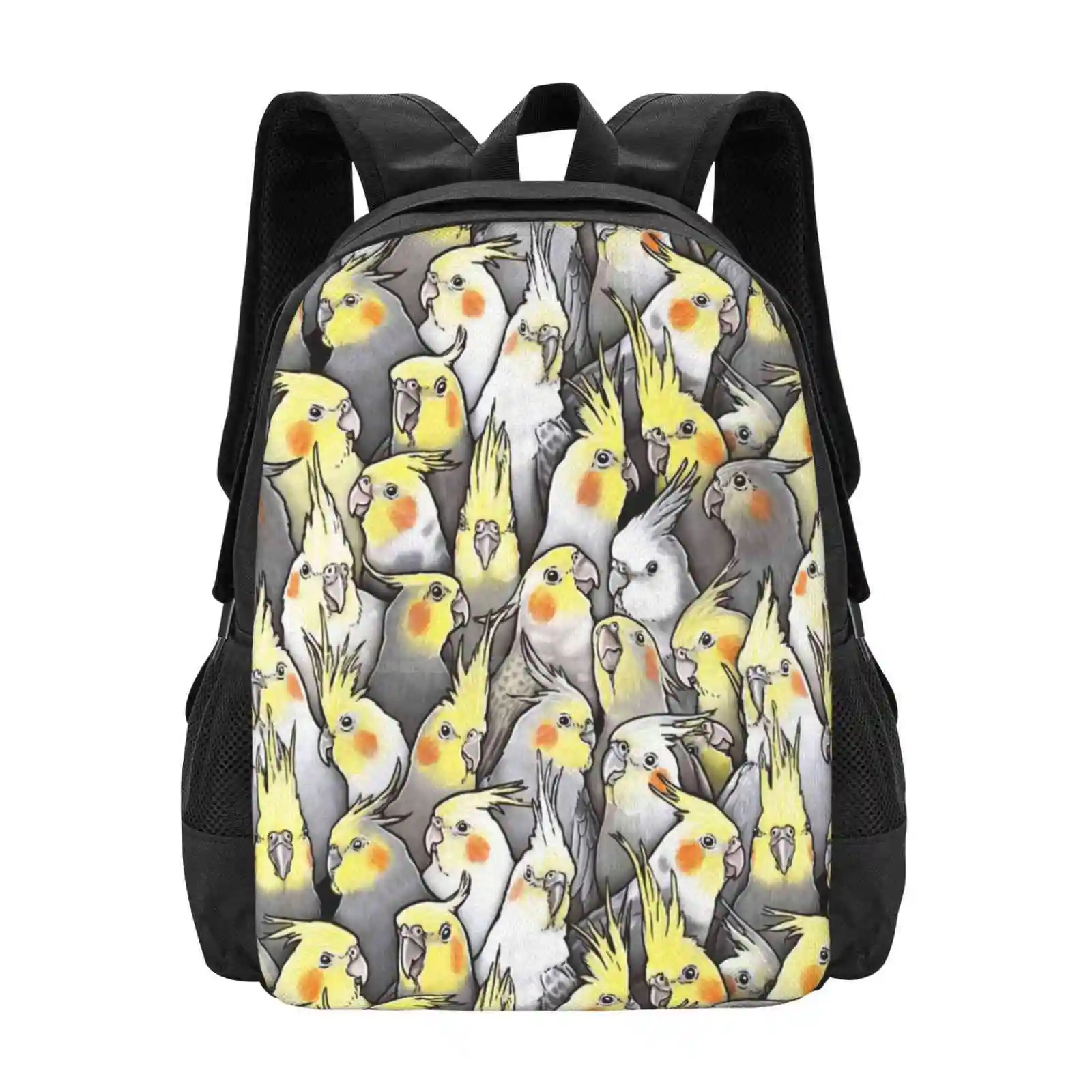 Cockatiels Galore Backpacks For School Teenagers Girls Travel Bags Cockatiel Parrot Pet Australian Cute Animal Pattern Birb