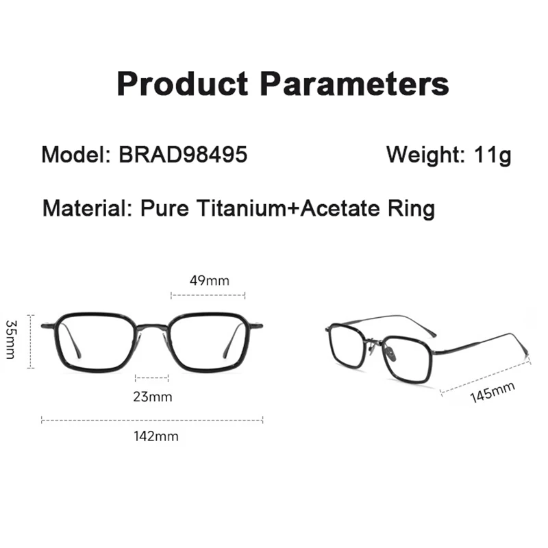 Japanische Marke Designer Acetat Titan Brille Rahmen Quadratische Business herren Brillen Luxus Ultra Licht Business Brillen