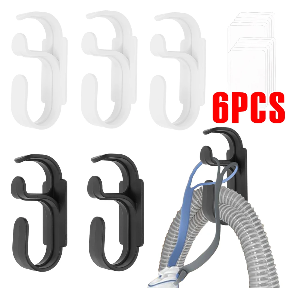 

6Pcs CPAP Hose Hanger ABS Adhesive Mounting CPAP Mask Hook with Anti-Unhook Feature CPAP Hose Organizer for Better Sleep Quality