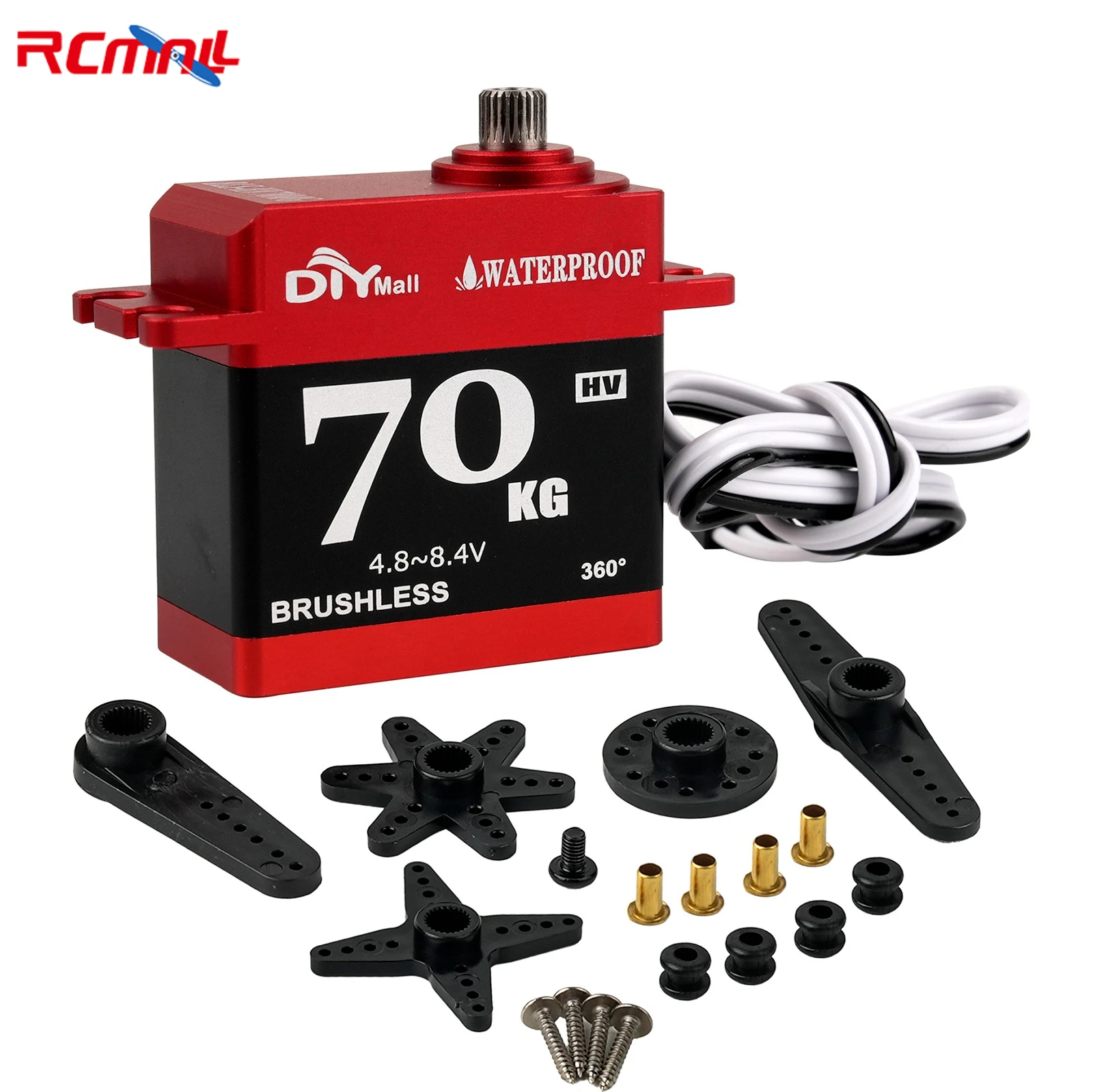 Digitales RC-Servo mit hohem Drehmoment, bürstenloser Servomotor, wasserdicht, Ganzmetall-Hochspannung, 4,8–8,4 V, Lenkservo für 1:8 1:10 RC-Auto – Detail 6