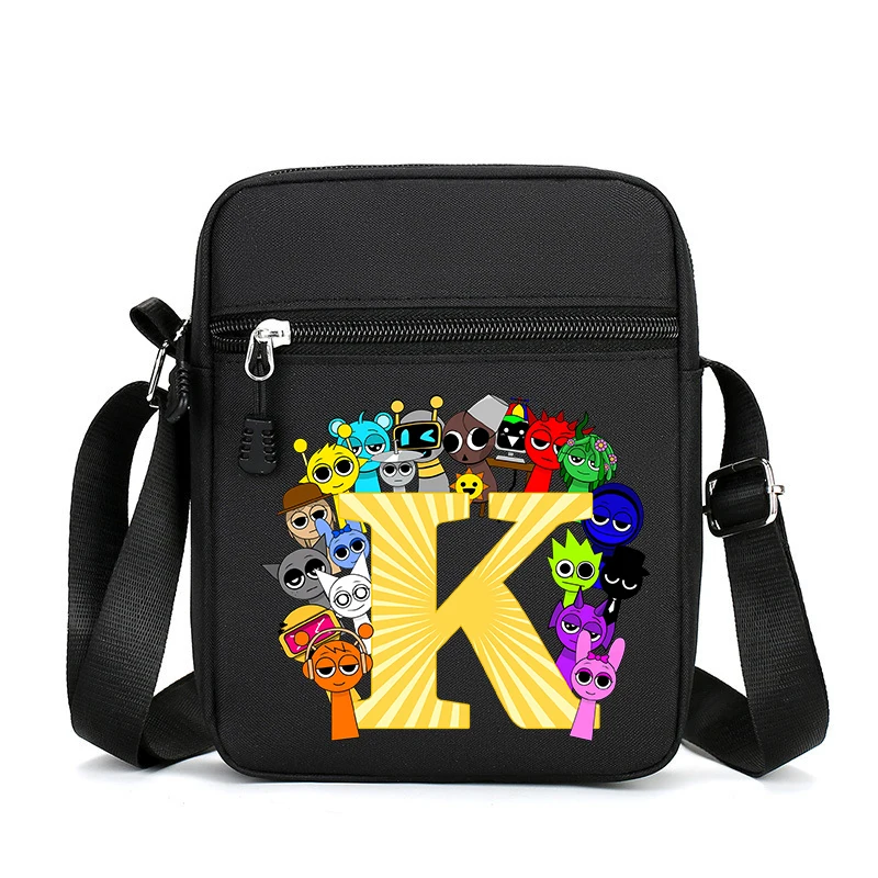 Sprunki المرأة حقيبة كروسبودي أنيمي شخصيات مطبوعة رسالة أكسفورد حقائب كتف الهاتف بسيط المتسوق محفظة حقيبة أطفال هدية جديد #4
