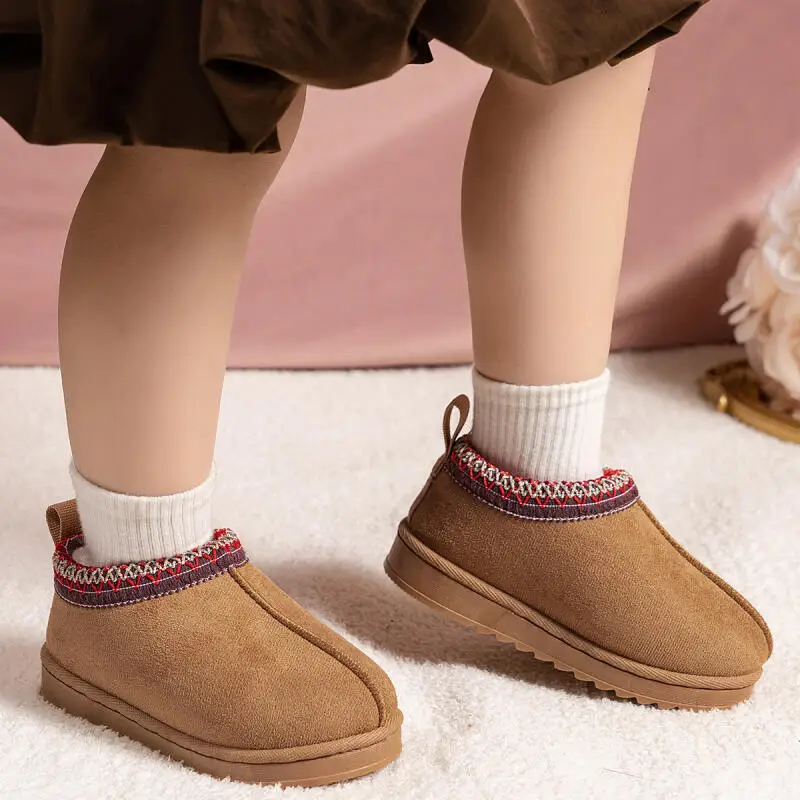 

Kawaii Casual Shoe Fashion Childrens Shoe Winter Snow Boots For Kids Plush Lined Thick Warm Baby Cotton Boots Boys Girls Short