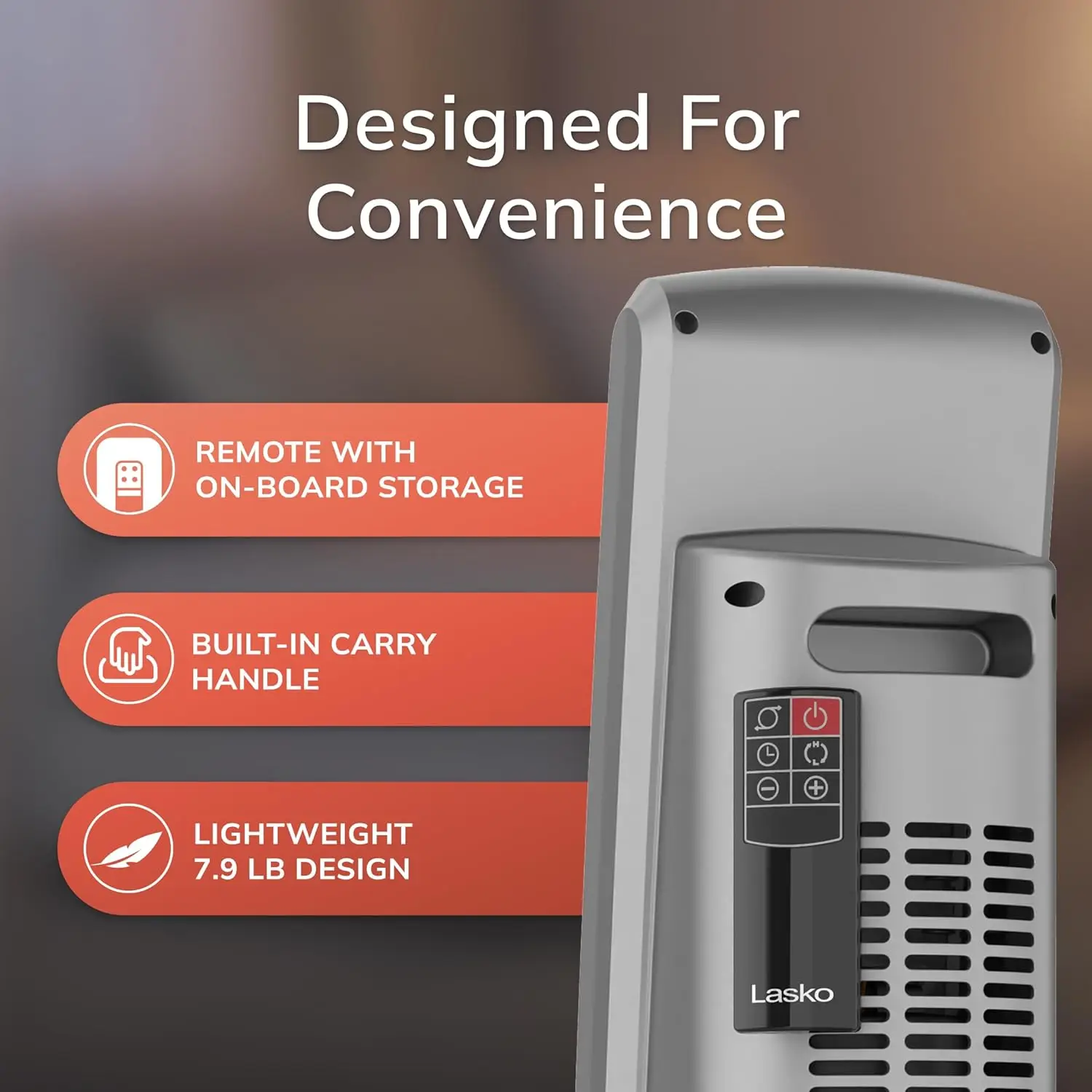 Oscillating Digital Ceramic Tower Heater for Large Rooms, with Adjustable Thermostat, Timer and Remote Control, 29 Inches