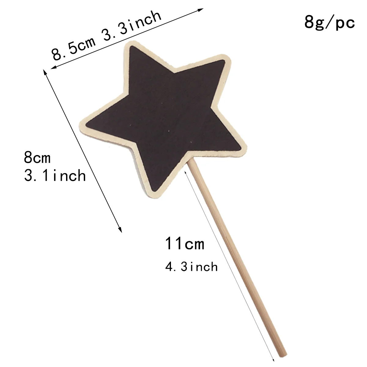 20 pezzi mini toppers per lavagna in legno a forma di stella etichette per fiori da giardino leggere pennarelli per lavagna nera decorazione della festa nuziale